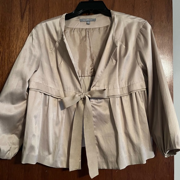 NY Collection Jackets & Blazers - NY Collection Satin Beige Blazer